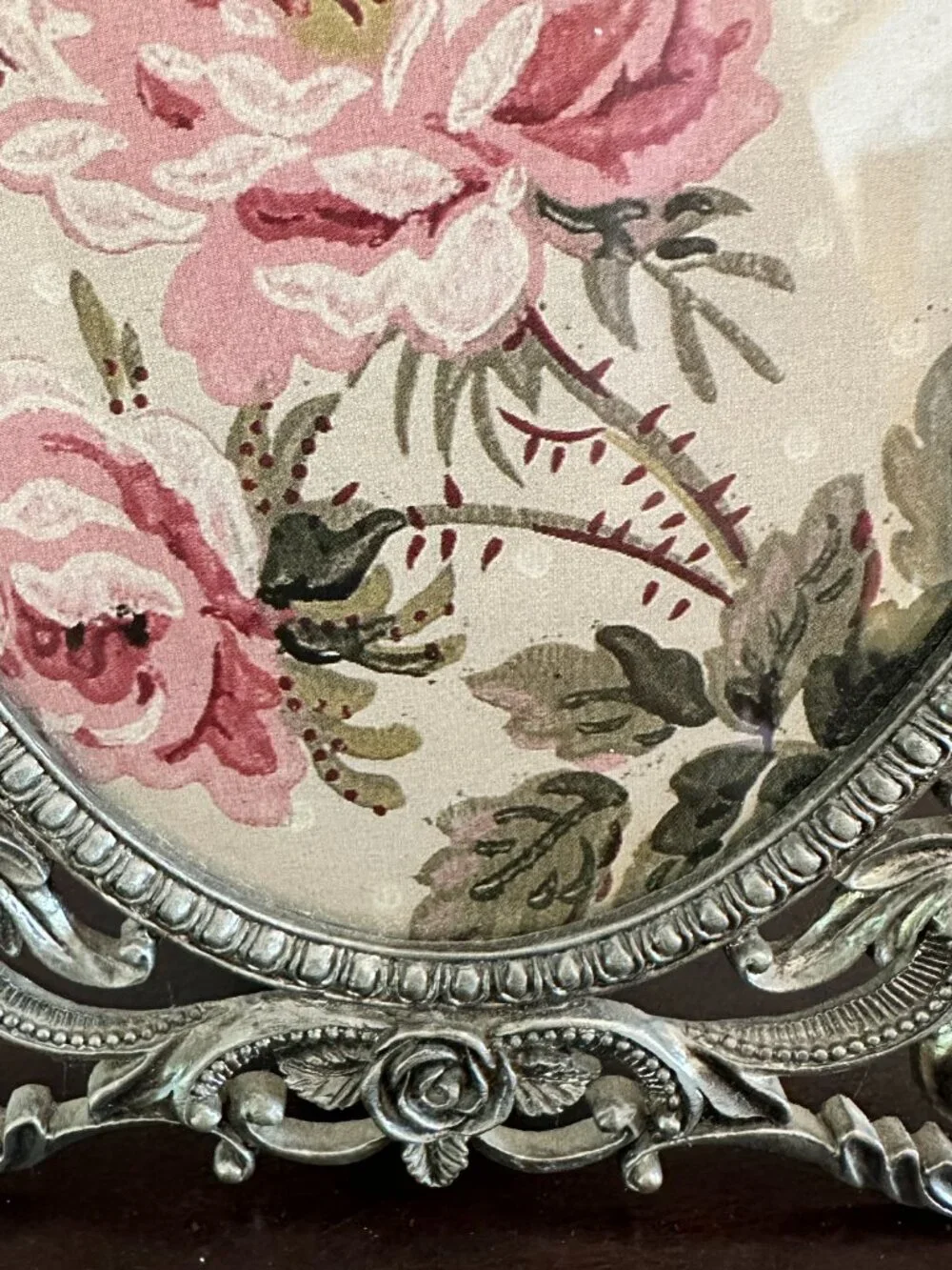 Vintage Oval Ornate Easel Picture Floral Frame Rococo